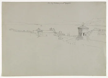 Stretto di Messina da San Gregorio, Messina, Sicilia, 1842